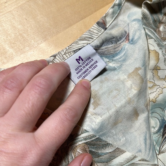 S.C.R.U.B.S. Tan Mythology Mermaid Patterned Scrub Top - Picture 5 of 5